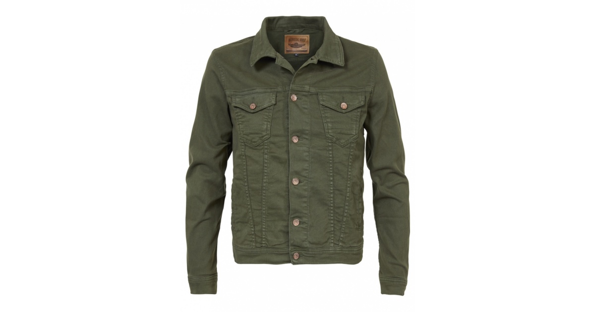 olive green denim jacket