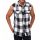 Checkshirt sleeveless-White/Black