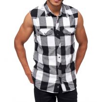 Checkshirt sleeveless-White/Black