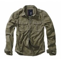 Heavy vintage longsleeve shirt-Olive