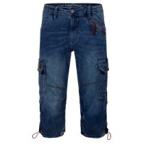 Timezone Miles denim 3/4 shortsit-Royal blue