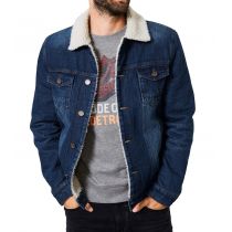 Petrol denim sherpa jacket