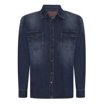 TZ stretch Denim shirt 30170-Dark used blue