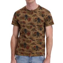 TZ Vintage print T-shirt 20338-Brown