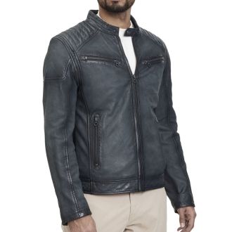 GM Leather jacket 1201-0485-Greyblue