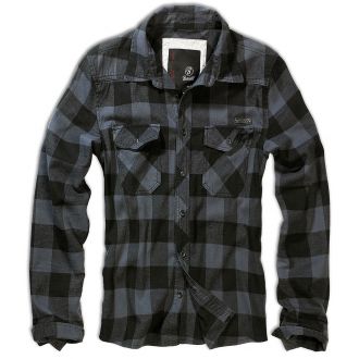 Checkshirt longsleeve -Black/Bluegrey