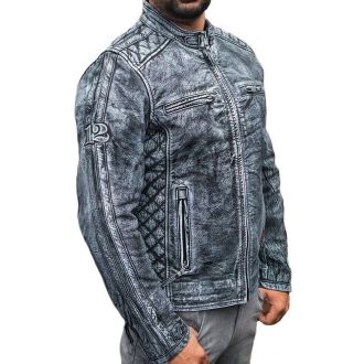Dirty12 Leather jacket 1123-1-Stonewash