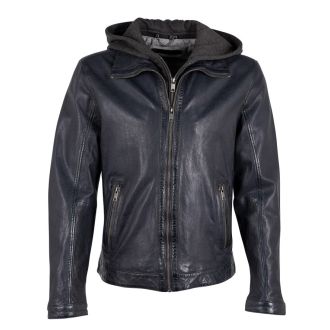 DM Leather jacket 3701-0104-Black/blue