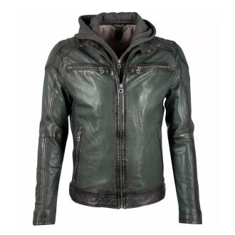 Gipsy Leather jacket 13206-Dark olive
