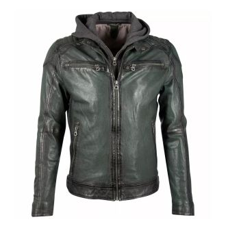 GM Leather jacket 13206-Dark olive