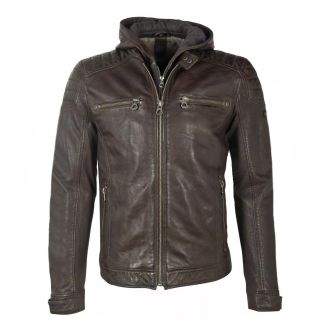 Gipsy Leather jacket 13560-Dark brown