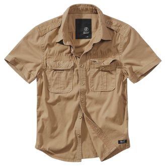 Heavy vintage shortsleeve shirt-Beige