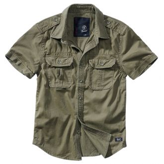 Heavy vintage shortsleeve shirt-Olive
