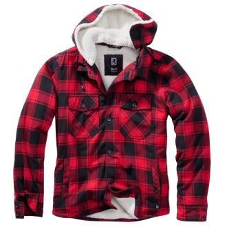 Hooded Lumberjacket-Black/red