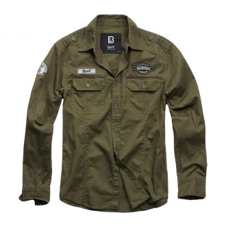 Luis vintage longsleeve shirt-Olive