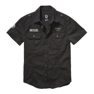 Luis vintage shortsleeve shirt-Black