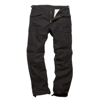 M65 Heavy satin cargo pants-Black