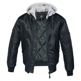 MA1 Hooded Jacket-Black-grey