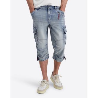 Timezone Miles denim 3/4 shortsit-Sun bleach