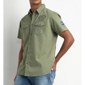 Petrol shortsleeve shirt 1020-411-Olive