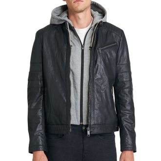 RAB Leather hoodjacket 21932-Black