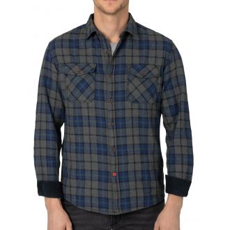 TZ Flanell shirt 10085-Grey-blue