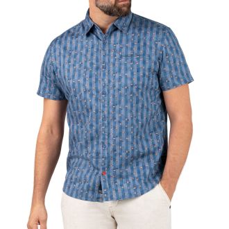 TZ shortsleeve 10131-Blue Flamingo print