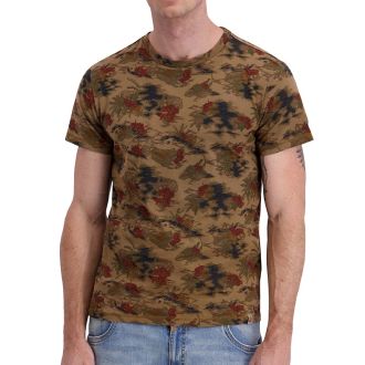 TZ Vintage print T-shirt 20338-Brown