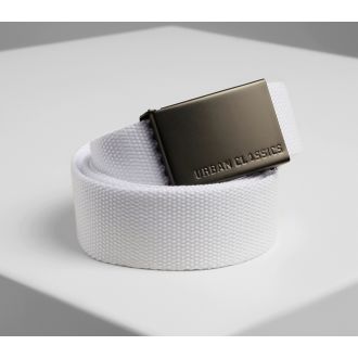 Canvas belt-White/Gun metal