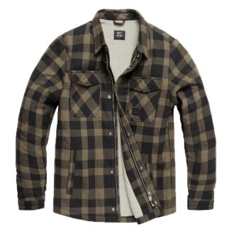 Vintage Ind. Heavy Sherpa jacket-Beige check