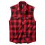 Checkshirt sleeveless-Red/Black