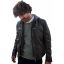 Gotham leather hood jacket-Brown