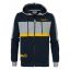 Petrol printed zip hood 305-Navy