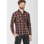 TZ washed flanel shirt 10065-Black-red